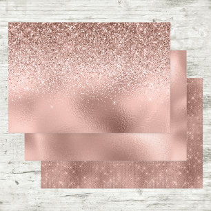 Hoja De Papel De Regalo Rosa Purpurina dorado apariencia Relieve metalizad