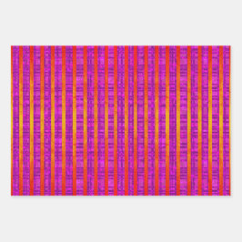 Hoja De Papel De Regalo Rosa y Naranja, franjas, manchas, puntos de polka