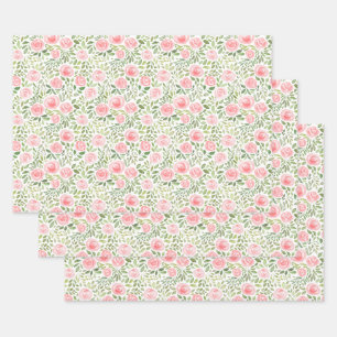 Hoja De Papel De Regalo Rosas acuarela pintadas a mano