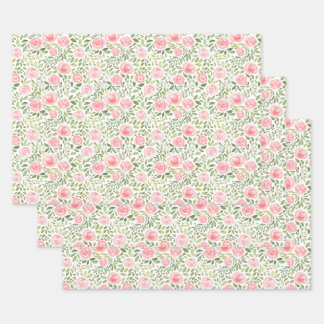 Hoja De Papel De Regalo Rosas acuarela pintadas a mano