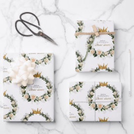 Hoja De Papel De Regalo Rosas Blancas Gracias por Celebrar con Nosotros