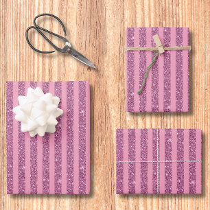 Hoja De Papel De Regalo Rosas Chic Brillo Estilo Rayas Verticales