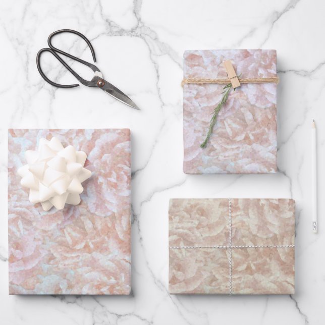 Hoja De Papel De Regalo Rosas de cosecha en crema - patrón floral (Anverso)