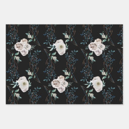 Hoja De Papel De Regalo Rosas de invierno patrones festivos