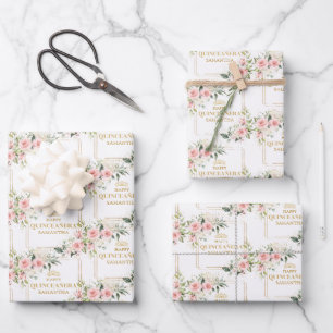 Hoja De Papel De Regalo Rosas de oro de Boho personalísimos
