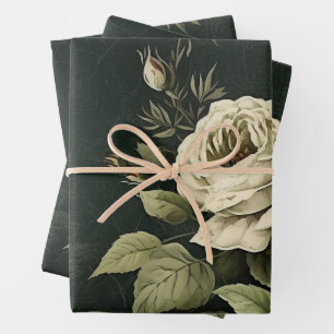 Hoja De Papel De Regalo Rosas florales vintage decoupage de vegetación