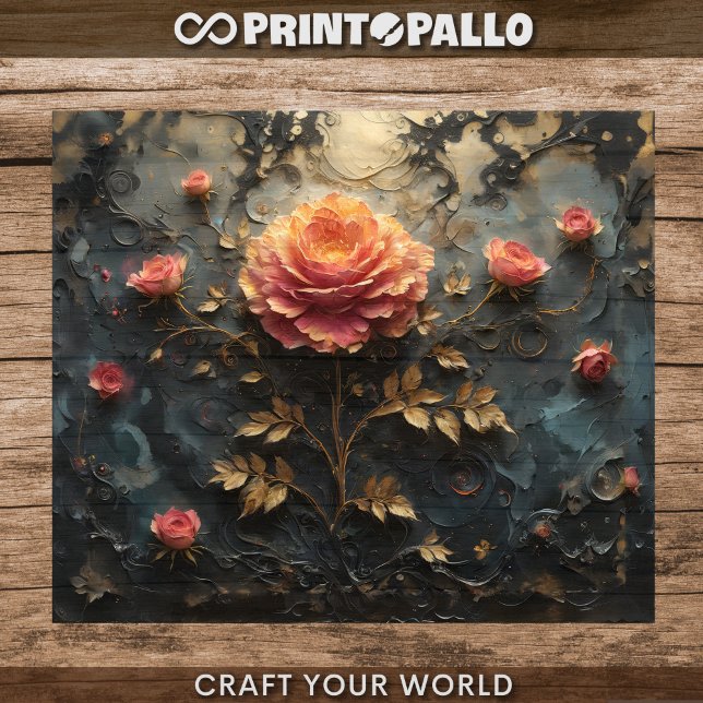 Hoja De Papel De Regalo Rosas oníricas - Decoupage  (Subido por el creador)