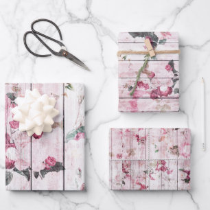 Hoja De Papel De Regalo Rosas rosadas shabby chic