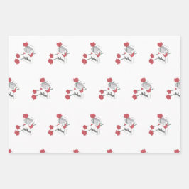 Hoja De Papel De Regalo Rosas y cigarrillos