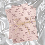 Hoja De Papel De Regalo Rose gold pink monogram name birthday<br><div class="desc">Elegant,  classic,  glamorous and feminine style party wrapping sheets. A girly pink,  rose gold gradient background. Personalize and add a name and age.  A modern hand lettered style script.</div>