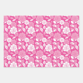 HOJA DE PAPEL DE REGALO ROSE PATTERN (PINK)