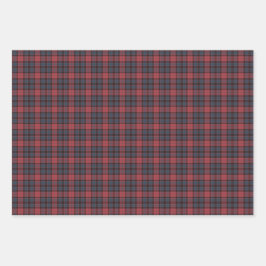 Hoja De Papel De Regalo Rose Red Blue Black Plaid Tartan