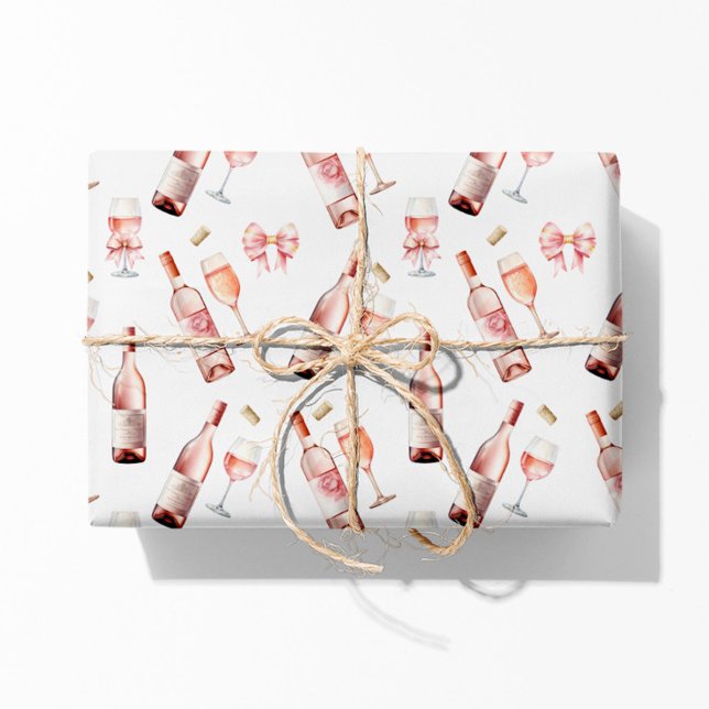 Hoja De Papel De Regalo Rosé Wine Lover (rosé wine lover watercolor gift wrap paper
)