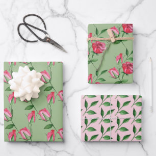 Hoja De Papel De Regalo Roses rojos acuarela pintada a mano