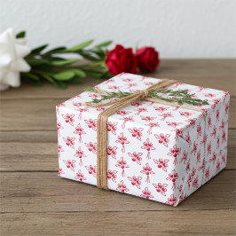 Hoja De Papel De Regalo Roses Rojos Delicioso Elegante Patrón Floral
