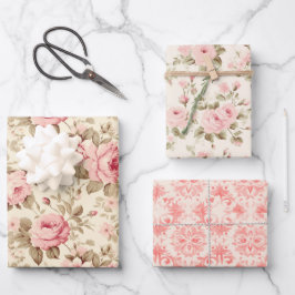 Hoja De Papel De Regalo Roses rosados de bonito