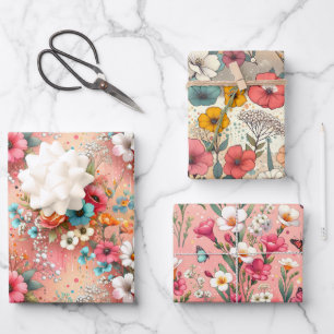 Hoja De Papel De Regalo Rosy Bloomscape 3