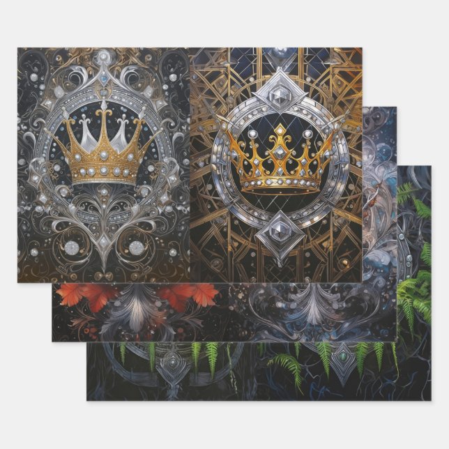 Hoja De Papel De Regalo Royalty, His & Hers Crowns (Set)