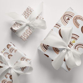 Hoja De Papel De Regalo Rubor arcoiris Rosa Beige Boho