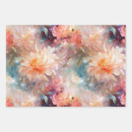 Hoja De Papel De Regalo Rubor de rosa melocotón naranja floral 