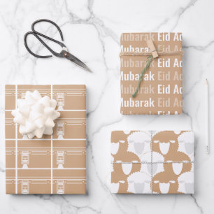 Hoja De Papel De Regalo Rubor Eid Adha Mubarak Kaaba Sheep
