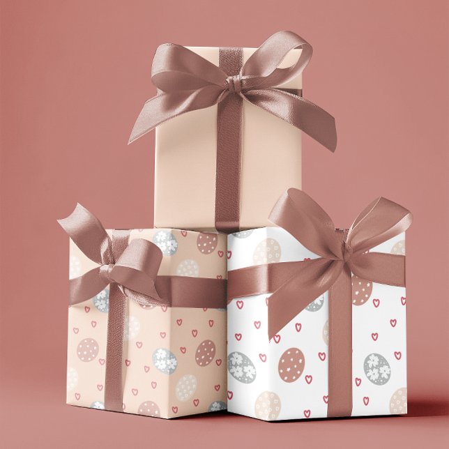 Hoja De Papel De Regalo Rubor y White Elegant Boho Easter (Blush & White Elegant Boho Easter Wrapping Paper Sheets)