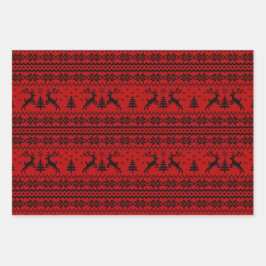 Hoja De Papel De Regalo Ruby Red Reindeer Sweater Looking Navidades