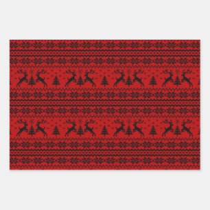 Hoja De Papel De Regalo Ruby Red Reindeer Sweater Looking Navidades