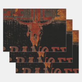 Hoja De Papel De Regalo Ruedas de bulos occidentales de campo vintage