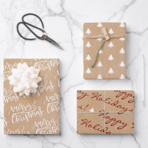 Hoja De Papel De Regalo Ruido Kraft Paper Feliz Navidad Felices Fiestas