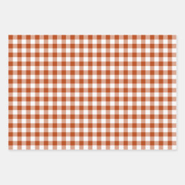 Hoja De Papel De Regalo Rust Red Plaid Gingham
