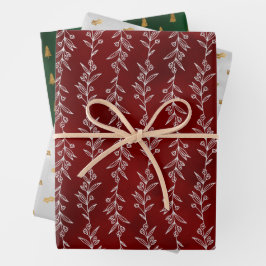 Hoja De Papel De Regalo Rustic Elegance Botanical Christmas Gift Wrap