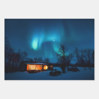 Hoja De Papel De Regalo Rustic Forest Cottages & Cozy Cabins Nature Photos