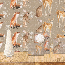 Rustic Kraft Elegant Snowy Winter Animales