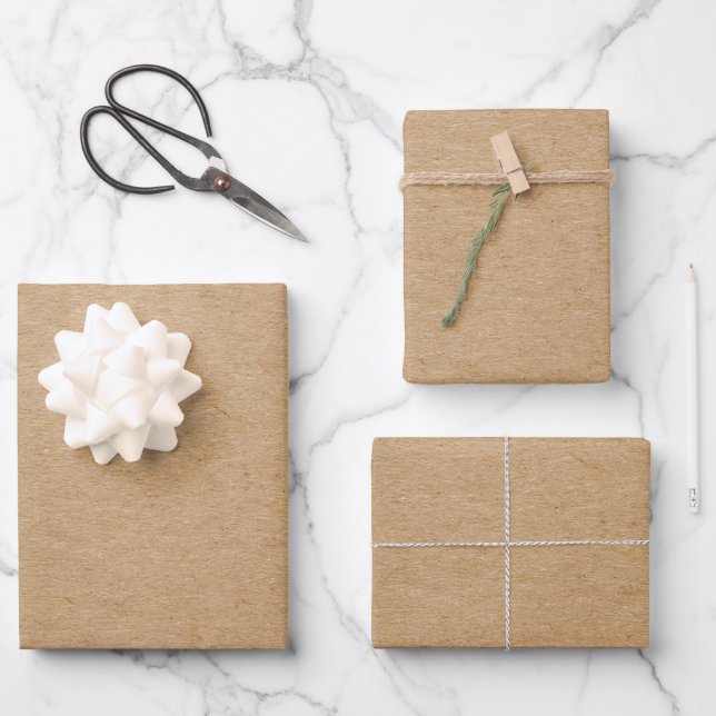Hoja De Papel De Regalo Rustic Kraft Simple Elegante Boho (Anverso)