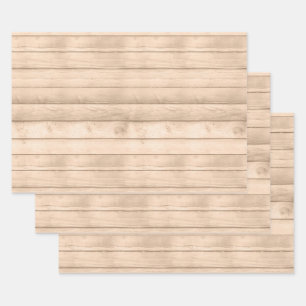 Hoja De Papel De Regalo Rustic Tan Wood