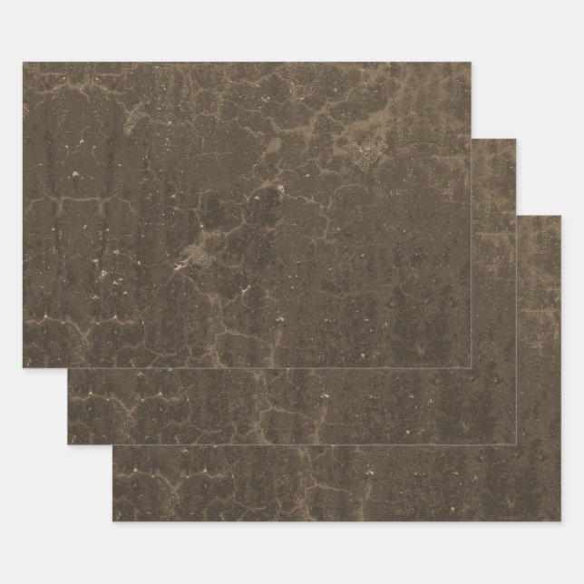 Hoja De Papel De Regalo Rústica de la antigua cosecha de textura marrón (Set)