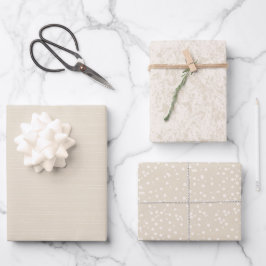 Hoja De Papel De Regalo Rústica Kraft Neutral Beige Marfil Minimalista mod