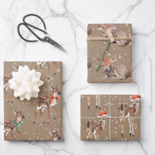 Hoja De Papel De Regalo Rústico Kraft Baby Doe Deers Vestidos Para Vacaci
