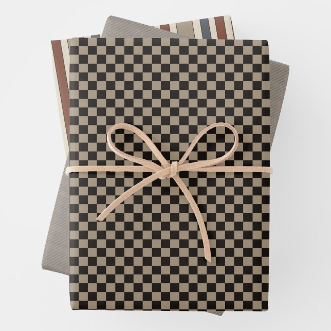 Hoja De Papel De Regalo Rústico Primitive Country Checks Gift Wrapping Set (In situ)