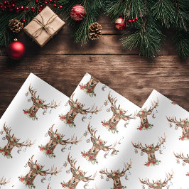 Hoja De Papel De Regalo Rústicos Navidades renos Antler Ornaments Wrappin