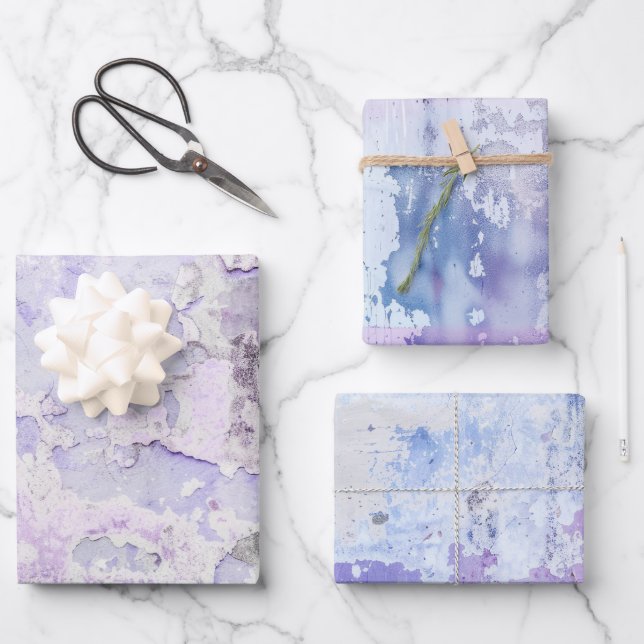 Hoja De Papel De Regalo Rusty Purple Paint Watercolor (Anverso)