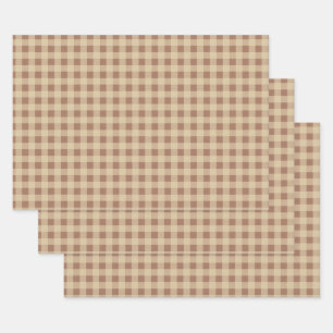 Hoja De Papel De Regalo Rusty Rosa Gingham