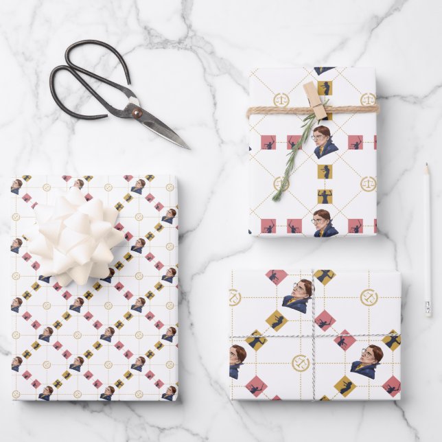Hoja De Papel De Regalo Ruth Bader Ginsburg - Patrón de abogado artístico (Anverso)