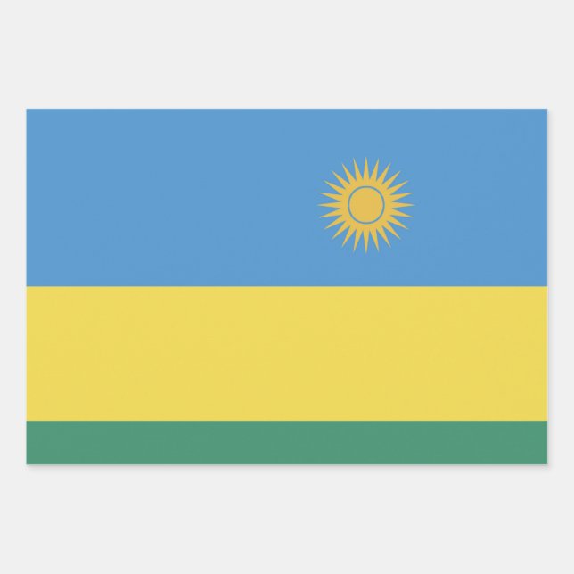 Hoja De Papel De Regalo Rwanda Flag Emblem (Anverso)