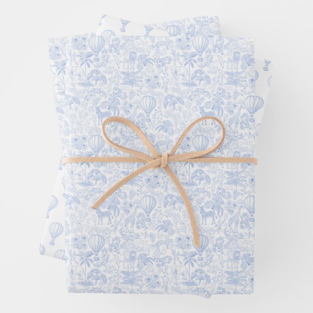 Hoja De Papel De Regalo Safari Animals Toile De Jouy (In situ)