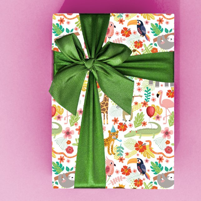 Hoja De Papel De Regalo Safari Birthday Wrapping Paper, safari animals  (Subido por el creador)