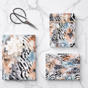 Hoja De Papel De Regalo Safari de vida silvestre anima dibujos animados