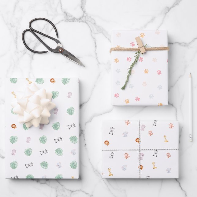 Hoja De Papel De Regalo Safari Wild One (Anverso)