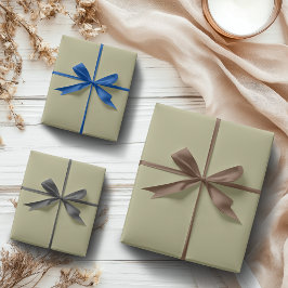Hoja De Papel De Regalo Sage Green Color sólido | Clásica | Elegante